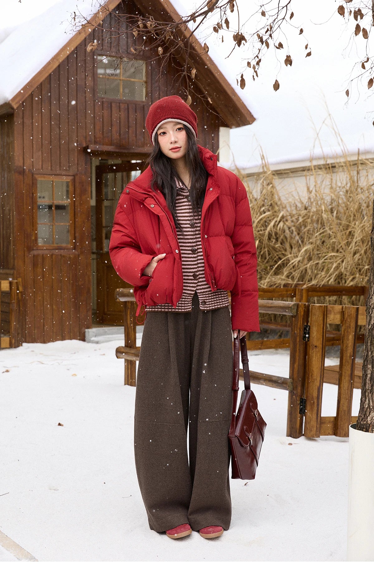 MISHOW New Striped Knitted Cardigan 2025 Autumn Winter Retro Stand-up Collar Raglan Sleeve Cardigan Commute Loose Top MXE88Z2690