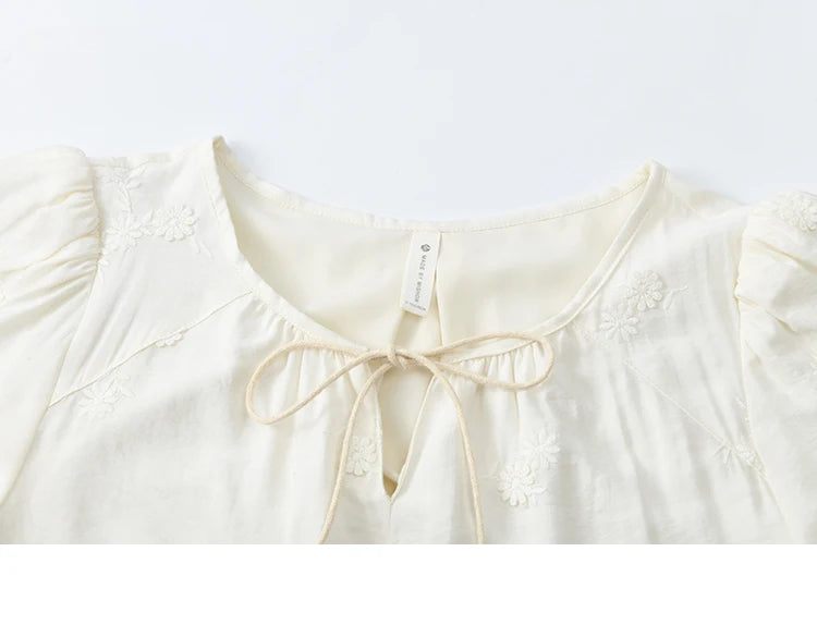 MISOHW Bohemian Solid Women's Summer Dress New 2025 Short Sleeve V-neck Shell Lace Midi Dresses for Woman Fashion MXE33L2195