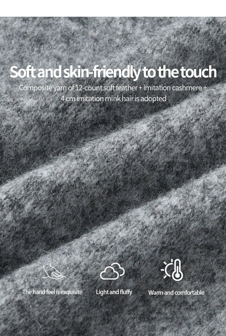 MISHOW Woman Gray Sweater Skirt Suit 2025 Winter Fashion Crew Neck Long Sleeve Sweater Knitted Mini Skirt Suit Woman MXE51T1406