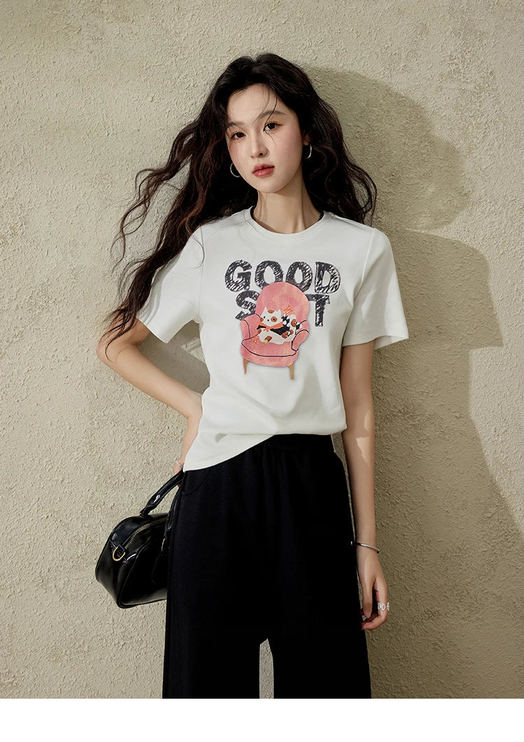 MISHOW Elastic Waist Sweatpants for Women Spring 2025 Versatile Solid Sports Pants Straight Leg Long Sickle Pants MXE14K0875