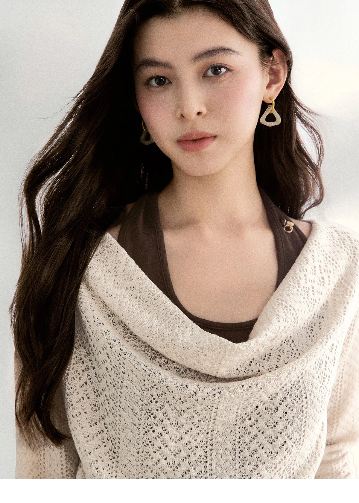 MISHOW Women's Knit Top Halter Camisole Set 2026 Spring Swinging Collar Hollow Out Knitted Casual Two-Piece Knitwear MXF108T0751