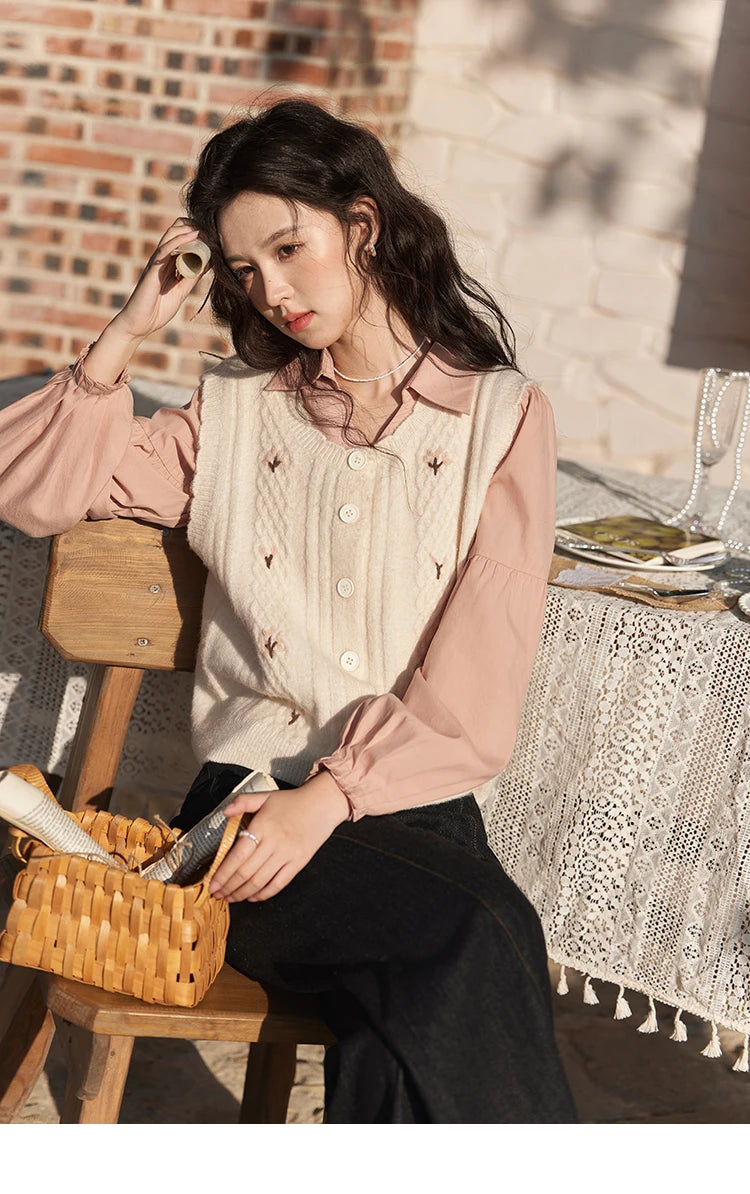 MISHOW French Polo Neck Long Sleeve Shirt Women's Spring Summer 2025 Elegant Sweet Cute Casual Tops Solid Shirts MXE11C0388