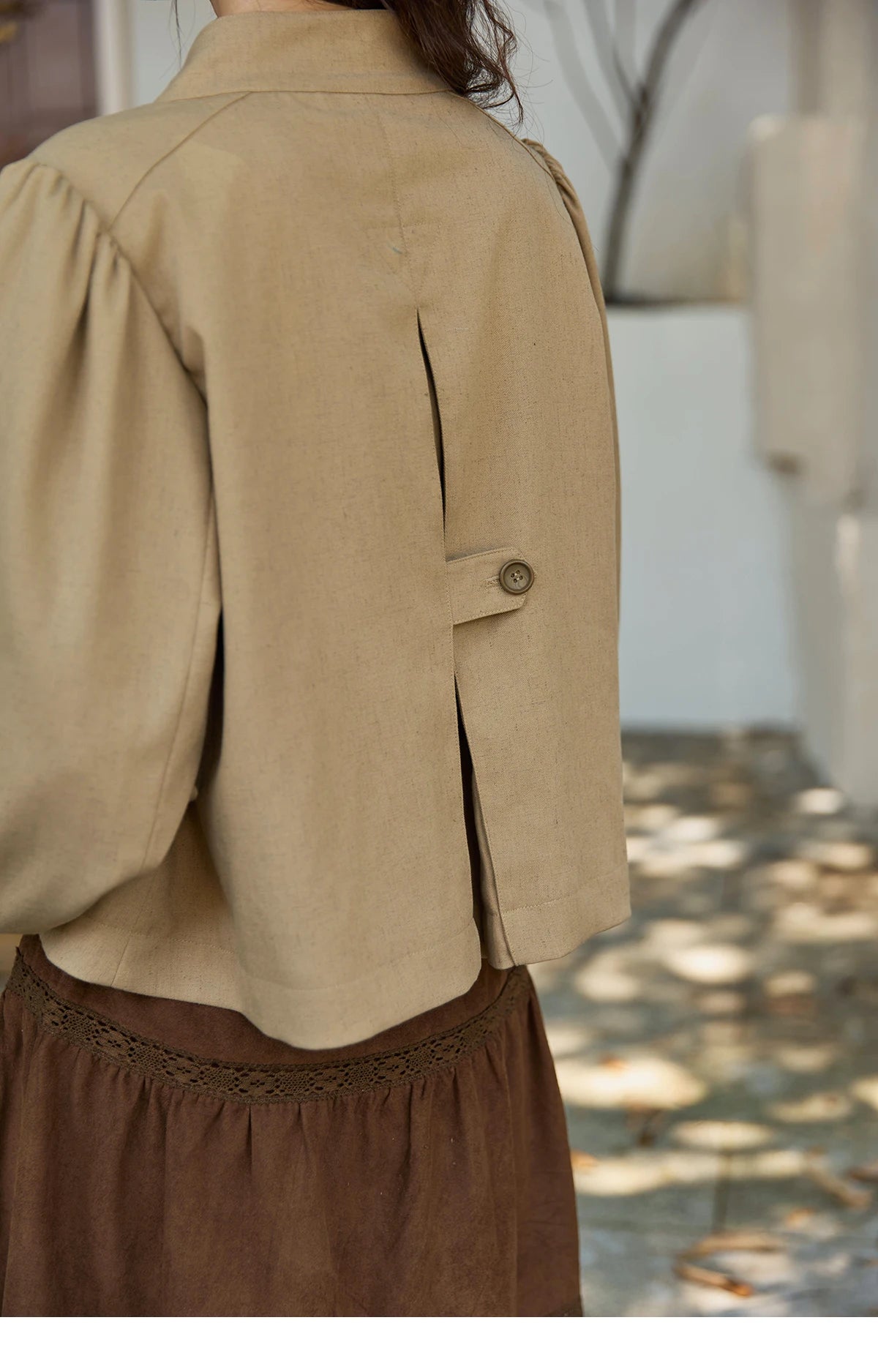 MISHOW British Trench Coat 2025 Autumn Women's Light Brown Stand Collar Coats Female Single Breasted Versatile Jacket MXE43W0802