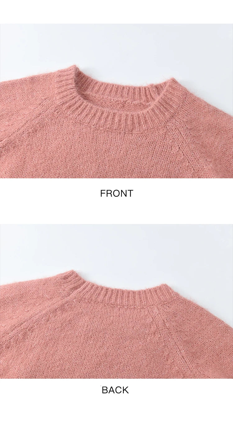 MISHOW Knitted Sweater Hooded Neck Warm Wool for Women 2025 Autumn Winter Cozy Loose-Fit Casual Solid Pullover Top MXD59Z1123