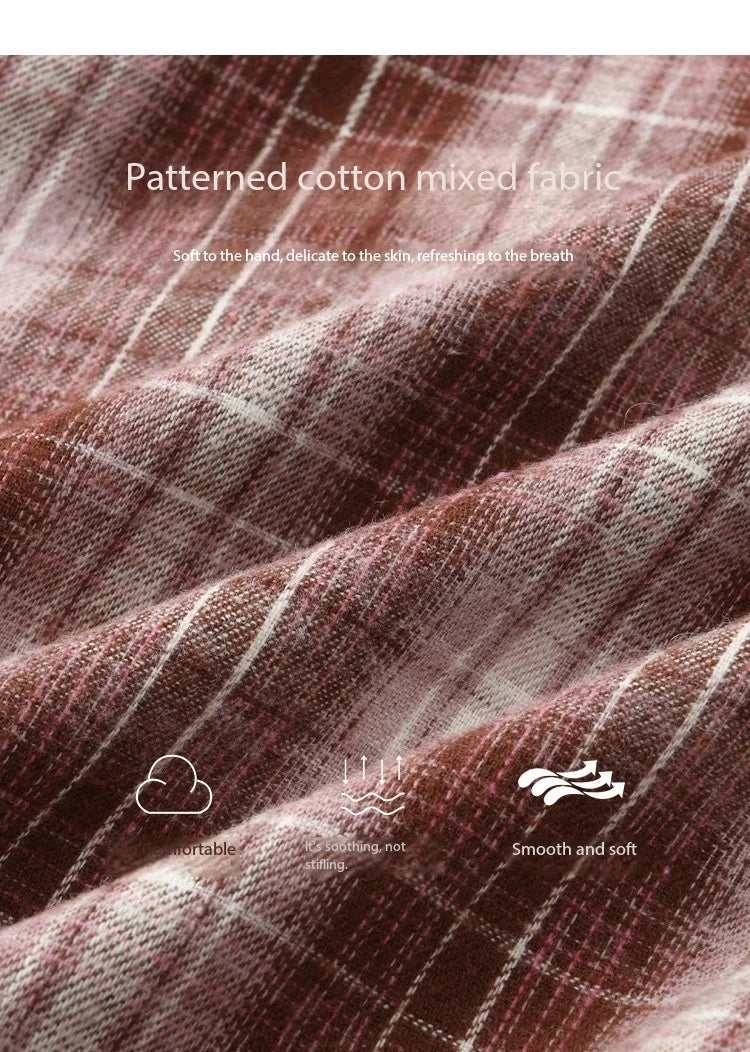 MISHOW Women's Plaid Shirt Grey Vest Dress Separately Spring Lapel Collar Shirt U-neck Sleeveless Dresses (Not A Set) MXE13L2093