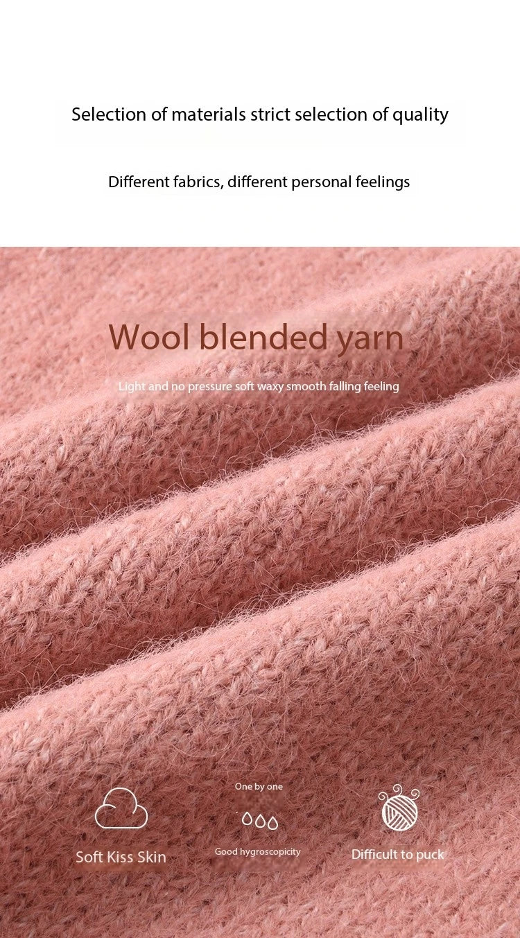 MISHOW Knitted Sweater Hooded Neck Warm Wool for Women 2025 Autumn Winter Cozy Loose-Fit Casual Solid Pullover Top MXD59Z1123