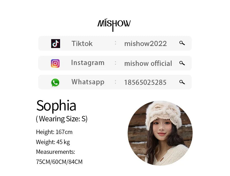 MISHOW  Luxury Women Sweaters 2025 Winter Elegant V-neck Thick Pullovers Retro Ribbed Cuff Versatile Long-sleeved Top MXE87Z2755