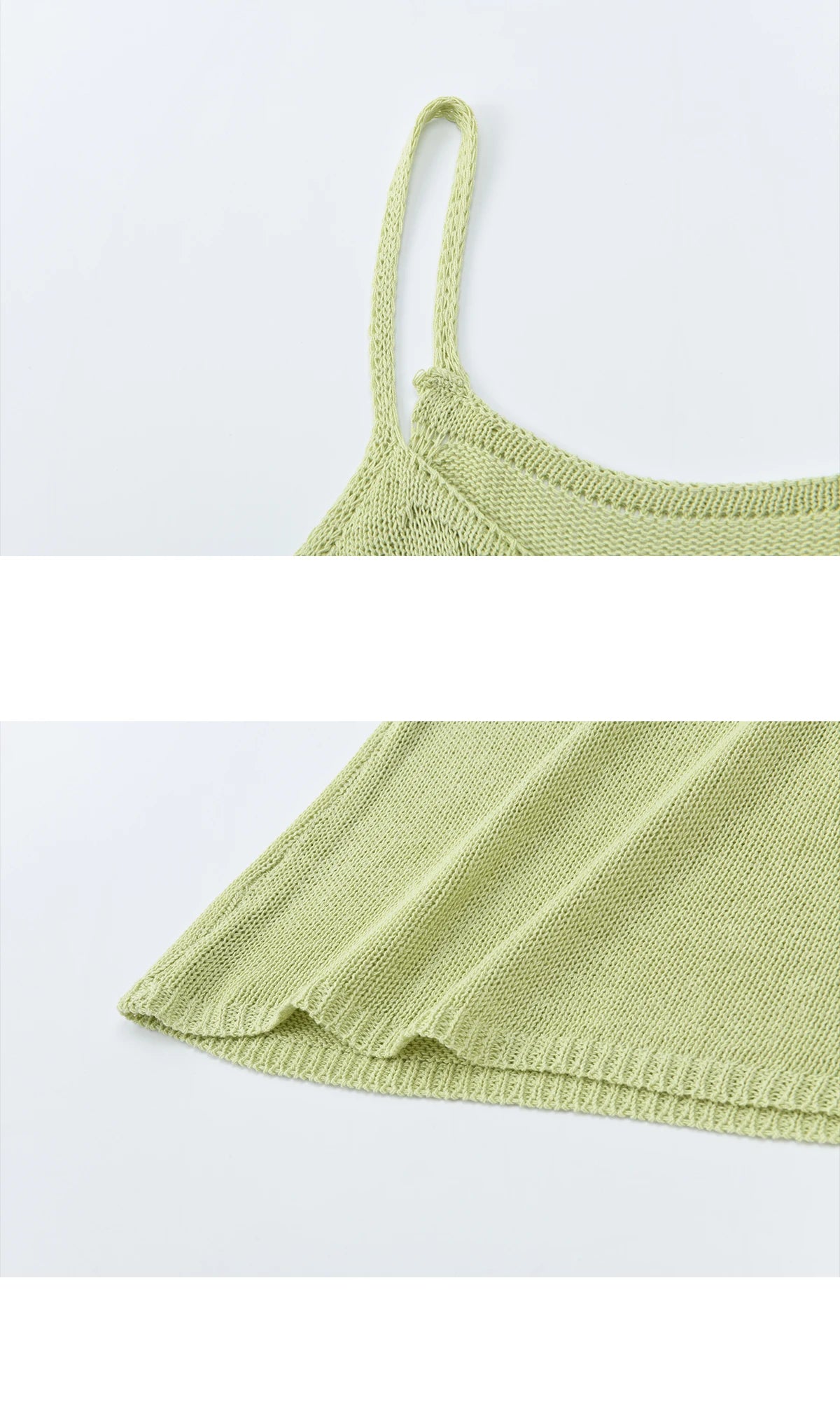 MISHOW Women's Hollow Out Cable Knit Tops with Camisole Two Piece Set Spring Loose Casual Breathable Green Sweater MXF16T1524