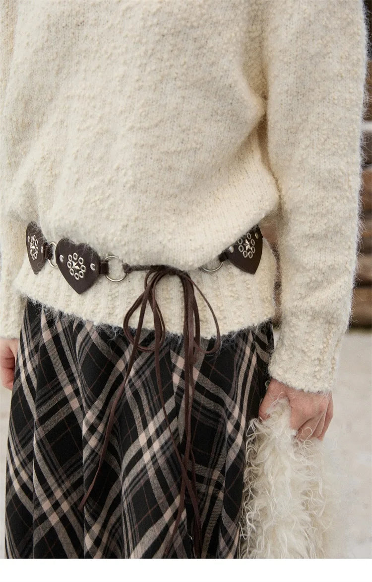 MISHOW  Luxury Women Sweaters 2025 Winter Elegant V-neck Thick Pullovers Retro Ribbed Cuff Versatile Long-sleeved Top MXE87Z2755