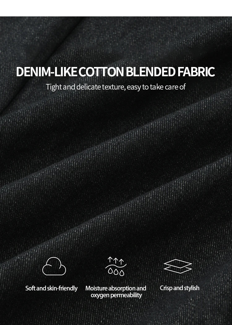 MISHOW Black Imitation Denim Shirt Side Lace-Up Lapel V-Neck MXE42C2374