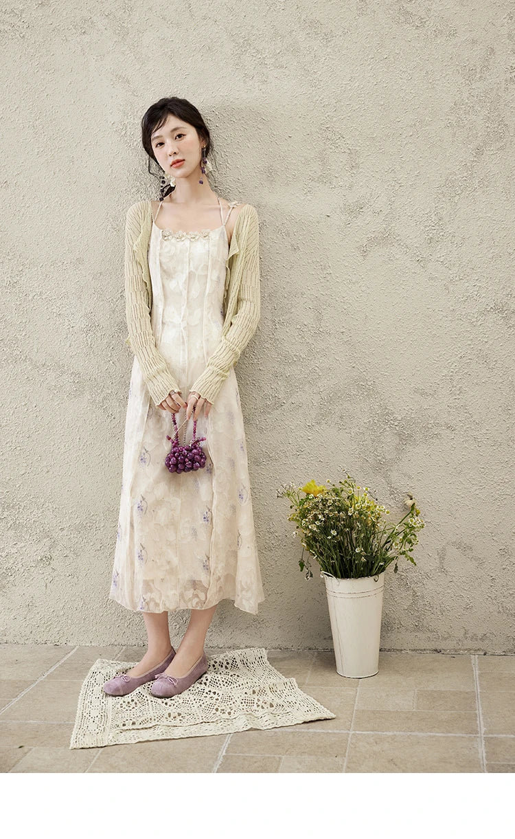 MISHOW Print Suspender Dress Women 2025 Spring Summer Square Collar Sleeveless Cut Flower Dresses New Fashion Slim MXE16L2144