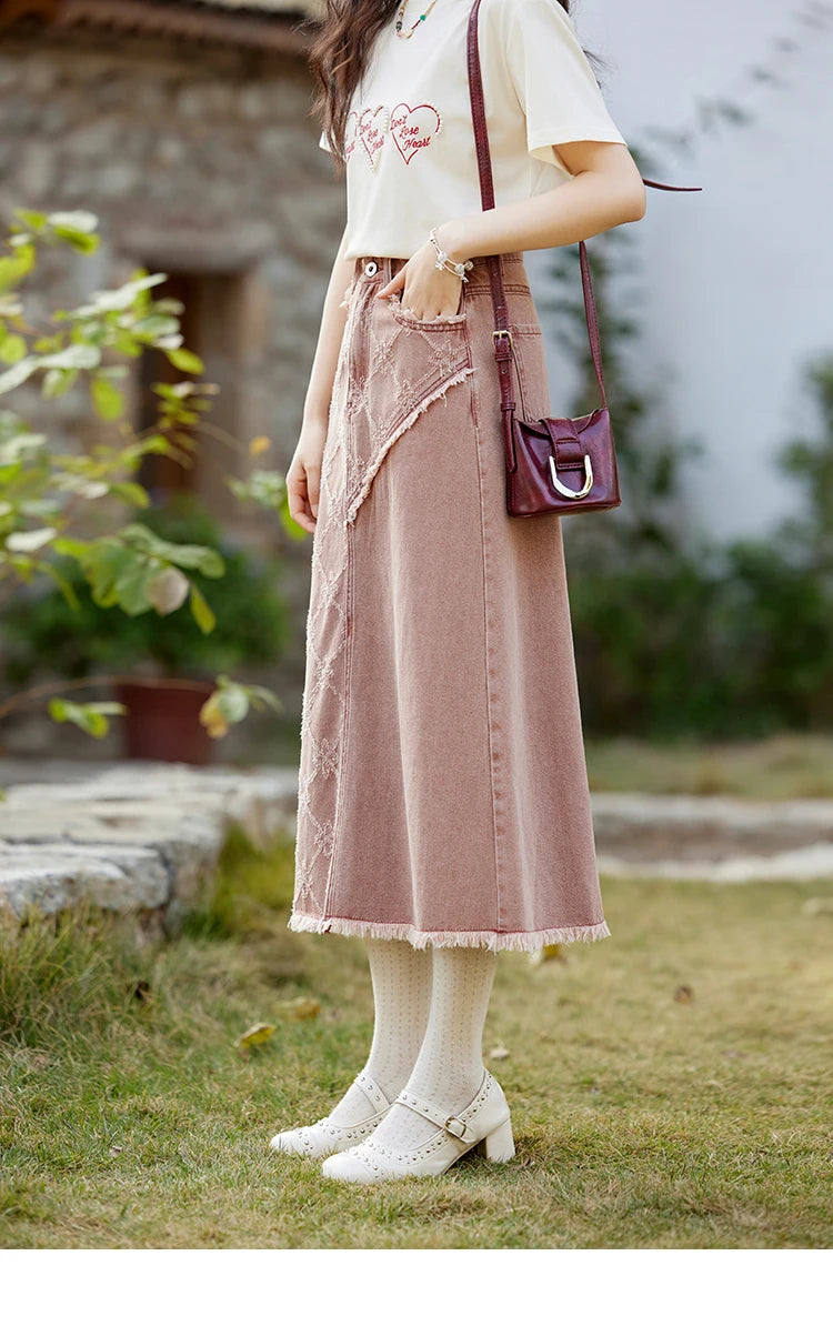 MISHOW Cowboy Skirts Separately For Women 2025 Spring New Gentle Sweet Thick Jacquard Short Jacket Mid Long Skirt MXE14W0754