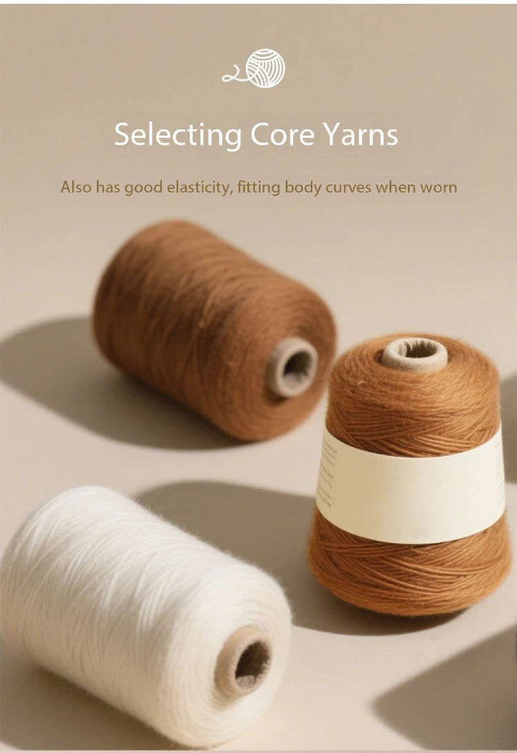 MISHOW Woman Beige Knit Top 2025 Winter Contrast Color French Style Hem Hollow Crochet Sweater Slim Long Sleeves Top MXE89Z2634