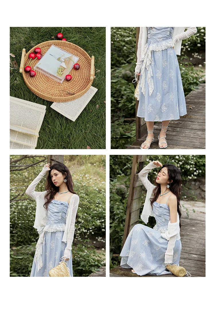 Mishow Print Embroidery Sleeveless Camisole Dress MXE31L2201