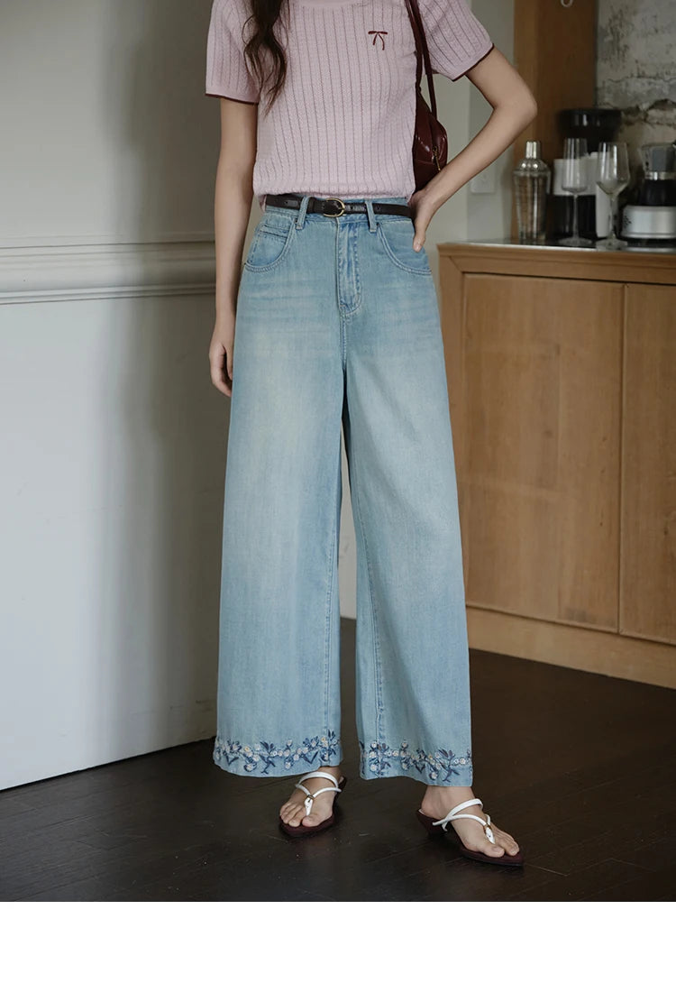 MISHOW Women's Fashion Hollow Out Blouse Summer 2025 Embroidery Puff Sleeve Square Collar Tassel Ladies Casual Top MXE37X1851