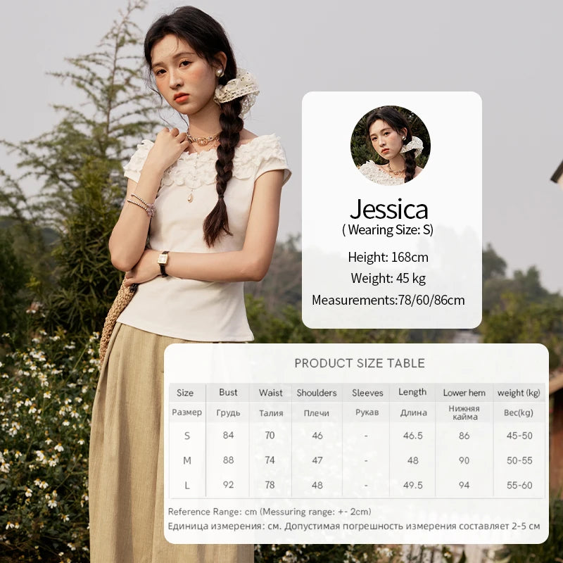 MISHOW French Stringy Selvedge One Neck T-shirt for Women Summer 2025 Raglan Sleeves Wool Short Top Sexy Solid Tees MXE34T0605