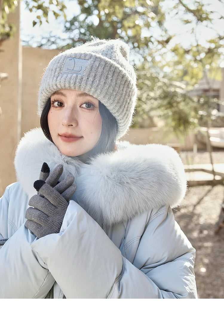 Mishow Fox Fur Collar Mid-Length Down Coat MXD54Y0050