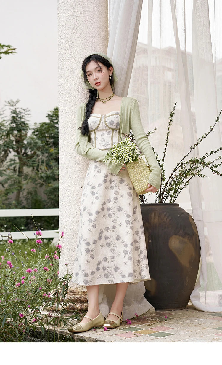 MISHOW Floral Camisole Skirt Separately Summer Adjustable Shoulder Straps Sleeveless Top Back Elastic Waist Skirts MXD14D0026