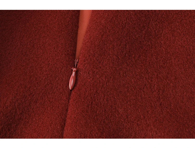 MISHOW Tweed Jacket Midi Skirts Separately Removable Fur Collar Frog Short Coat Cotton Clip A-LINE Pleated Skirt MXD59W0609