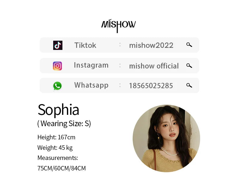 MISHOW Women's Round Neck Knit T-shirt Summer 2025 Fashion Ear Edge Short Top Casual Short Sleeve Tee Female Clothing MXE32Z1233