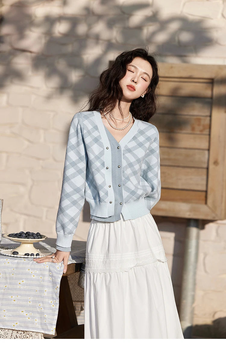 MISHOW French Retro Hollow Lace Skirt for Women Spring 2025 Elegnat 100 Cotton A-line Skirt High Waist Sweet Skirts MXE12B0643