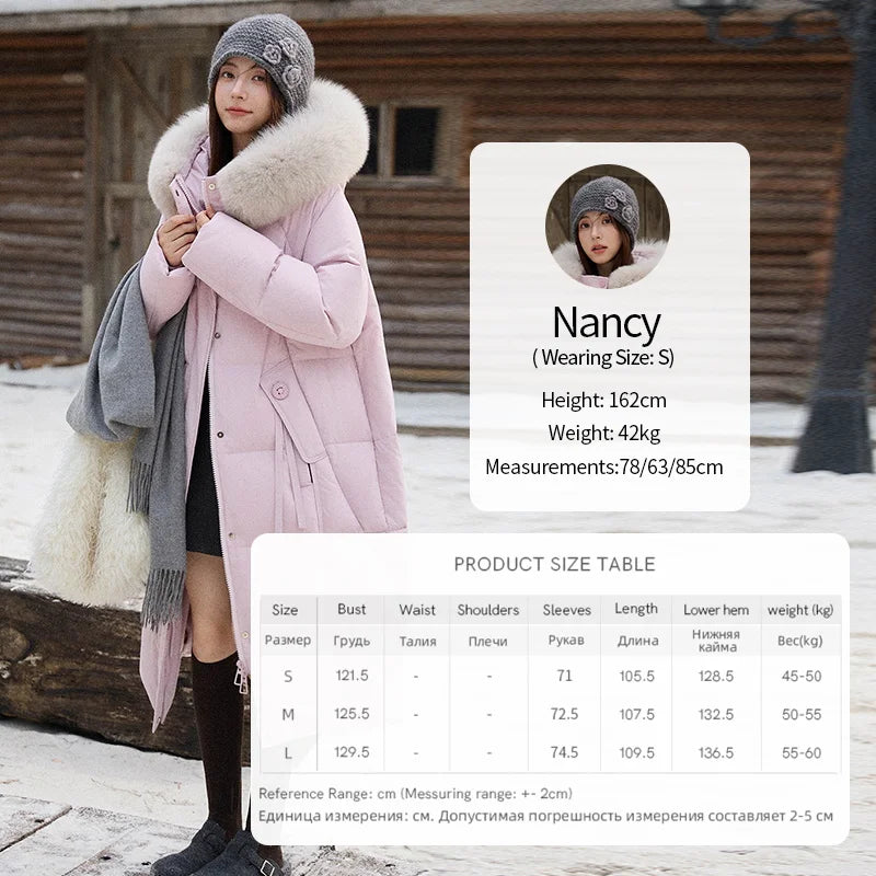 MISHOW Women's Winter Coat with Hood 2025 Fashion Solid Commute Long Down Jacket Windproof Warm Down Coat Luxury MXE51Y0079