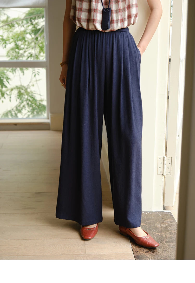 MISHOW Two Piece Set for Women Retro Red Grid Puff Sleeve Top+Casual Elastic Waist Wide Leg Pants Set 2025 Summer New MXE37T0649