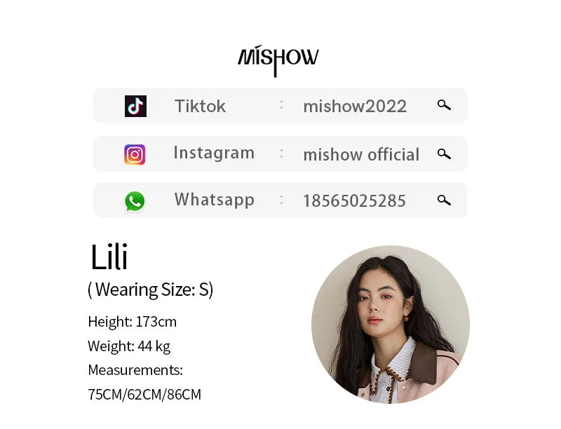 MISHOW Pink Jacket for Women 2025 Autumn New Commute Sweet Style Turn-down Collar Long Sleeve Mid-length Jacket MXE45W0845