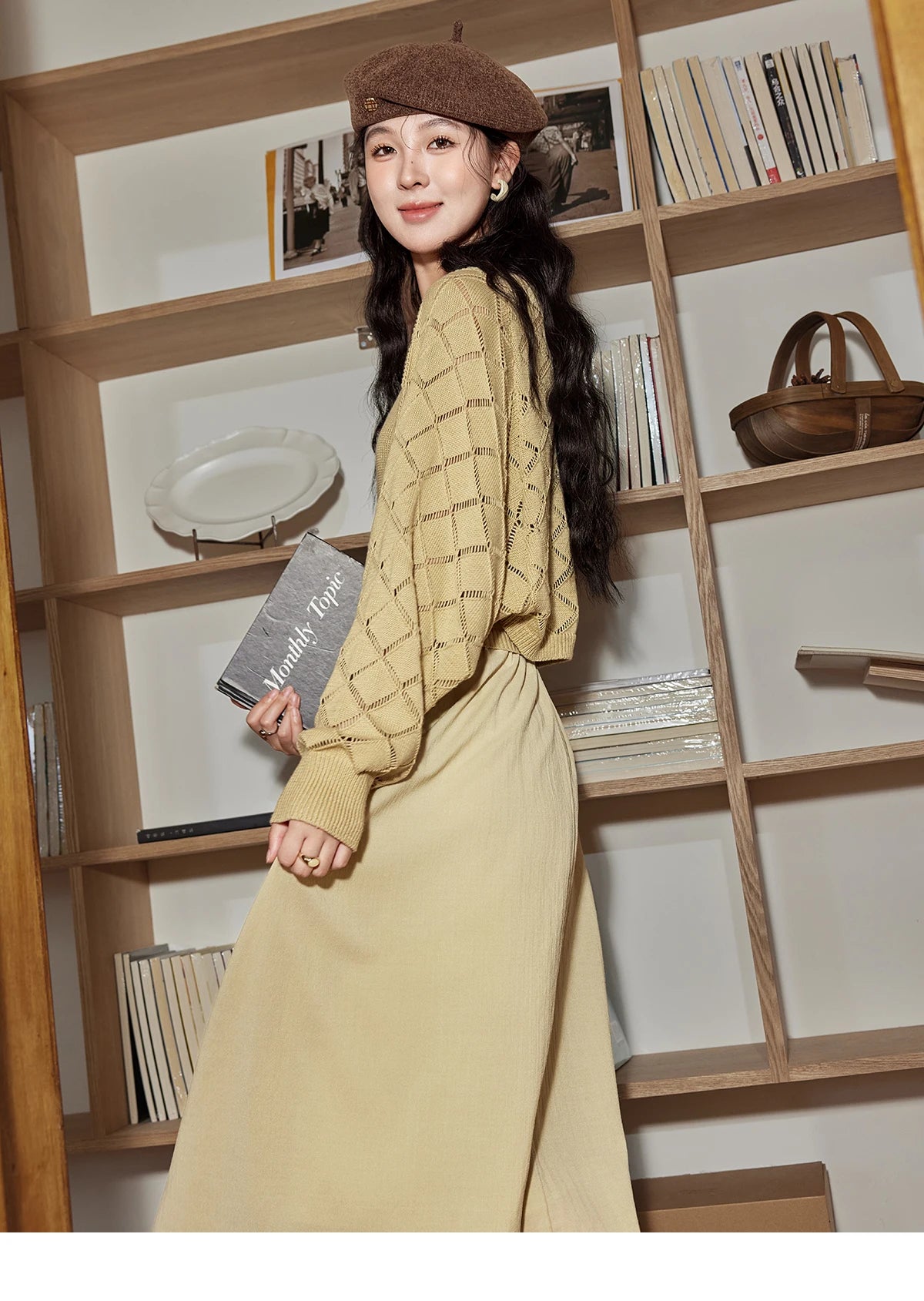 MISHOW Hanging Neck Dress Knitted Cardigan Separately 2024 Autumn Hollow Short Top Knitted Patchwork Sleeveless Dress MPD42L2040