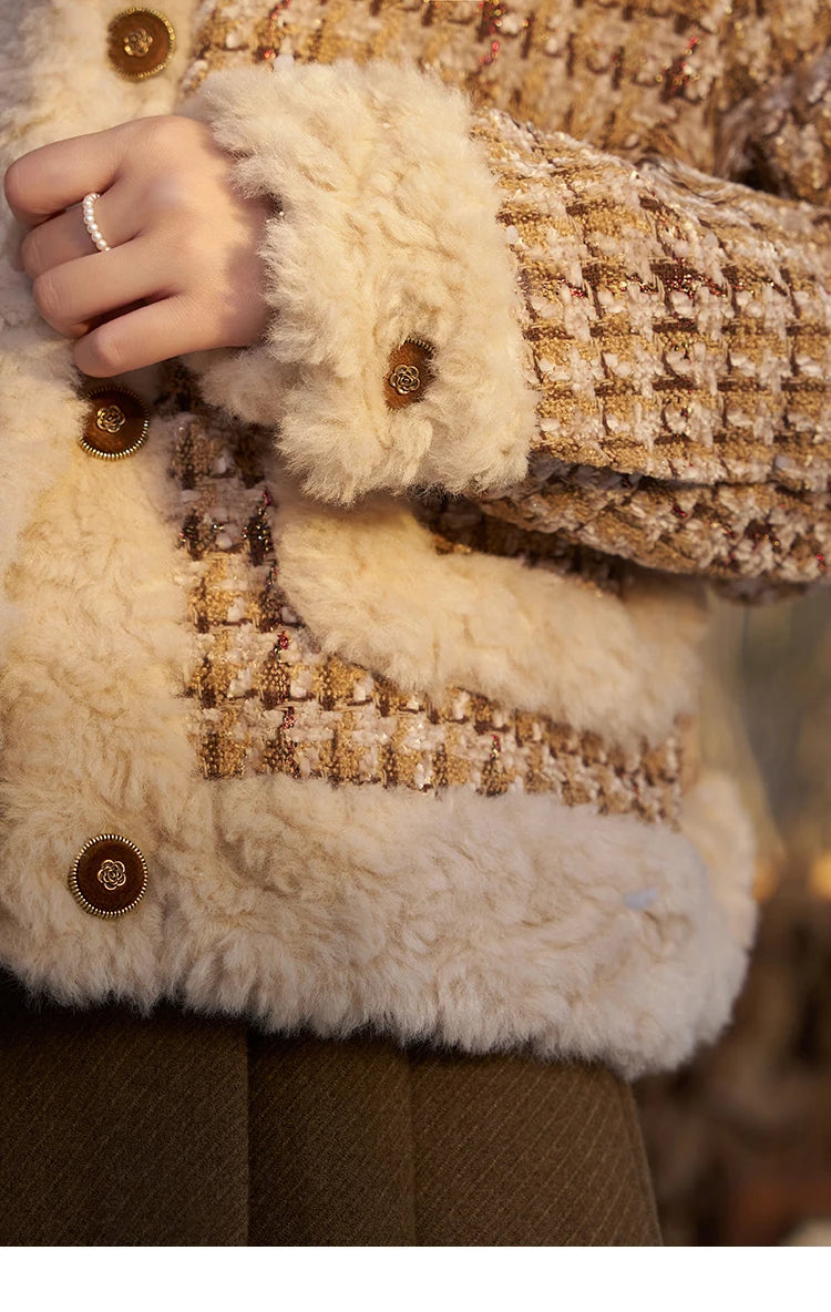 MISHOW Winter Parkas Jacket Women High Quality Loose Padding Cotton Coat Thick Warm Houndstooth Puff Jackets Ladies MXC54W0137