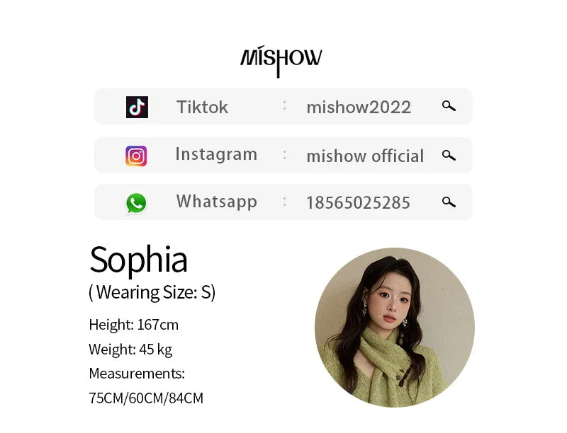 MISHOW Woman Green Detachable Scarf Sweater 2025 Winter Fashion V-neck Long Sleeves Thick Knit Pullovers Casual Top MXE90Z2791