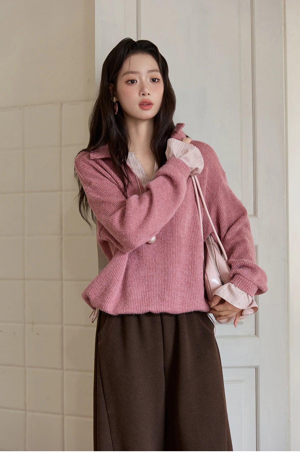 MISHOW Casual Pants for Women 2025 New Fashion Solid Loose Wide-leg Pants Commute Comfortable Women's Winter Pants MXE51K1093