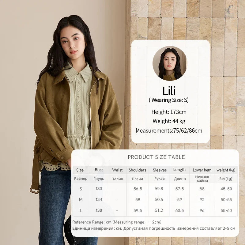 MISHOW Retro Jacket Women 2025 Autumn Winter Warm Stand Collar Casual Jacket Slim Design Zipper Jacket Woman Clothes MXE49W0853