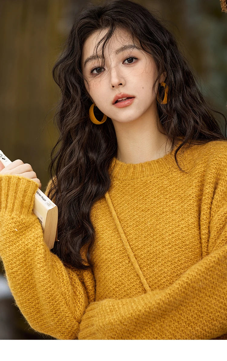 MISHOW Knitted Sweater Daily Leisure Versatile Pullovers Match Bag Oversized Sweater Women Soft Warm Office Lady MXD57Z1083