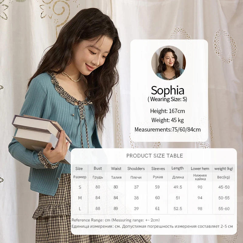 MISHOW Plaid Black Fungus Edge Tied Knitted Sweater for Women Autumn 2025 Pit Striped Knitted Fake Two-piece Top MXE44Z1361