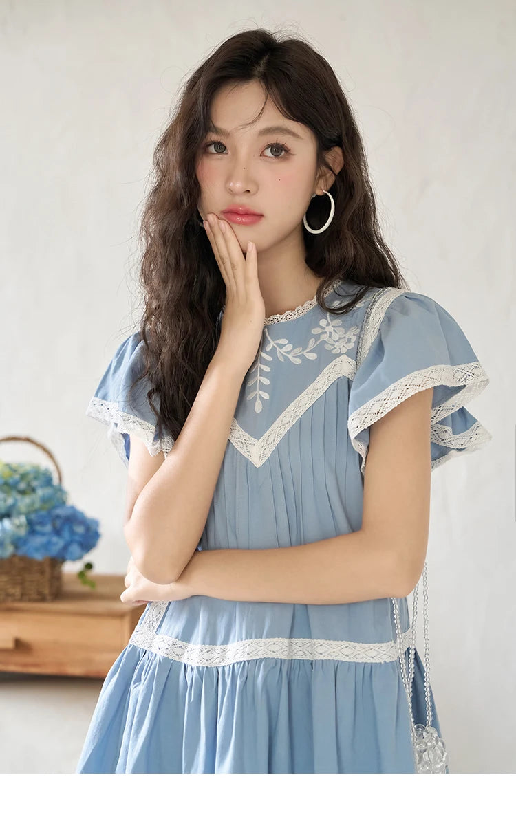 Mishow Lace Embroidery Flying Sleeve Dress MXC39L1562