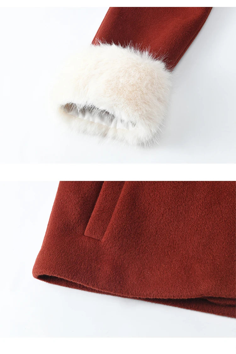 MISHOW Tweed Jacket Midi Skirts Separately Removable Fur Collar Frog Short Coat Cotton Clip A-LINE Pleated Skirt MXD59W0609