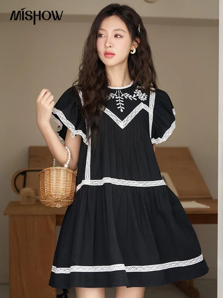 Mishow Lace Embroidery Flying Sleeve Dress MXC39L1562