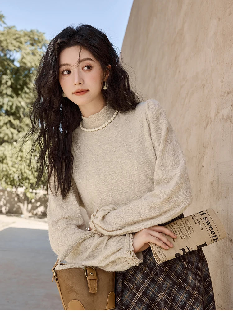 MISHOW Blue Plaid Vest Retro Skirt Separately Women 2024 Winter Retro Plaid Irregular Square Collar Top Midi Skirt MXD44W0454