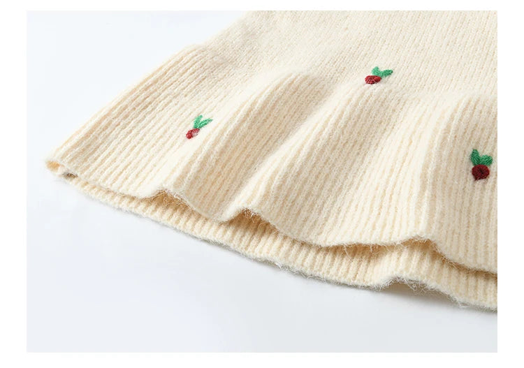 MISHOW Christmas New Year Ruffle Strap Dress Pom-Pom Lace-up Knitted Cardigan Sepertely 2024 Hem Fish Tail Dresses MXD59L2133