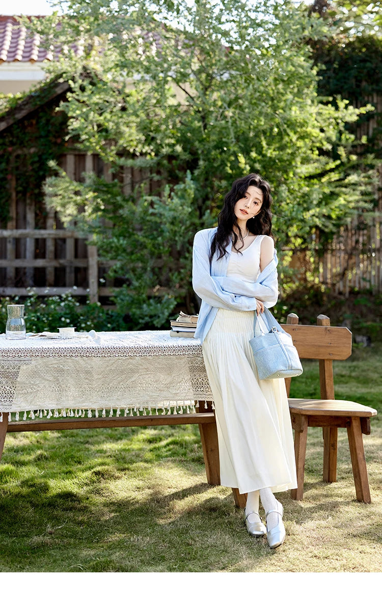 MISHOW Casual Versatile Skirt Women 2025 Spring Solid New A-line Slim Long Skirts Female Fashion High Waist Clothing MXE12B0663