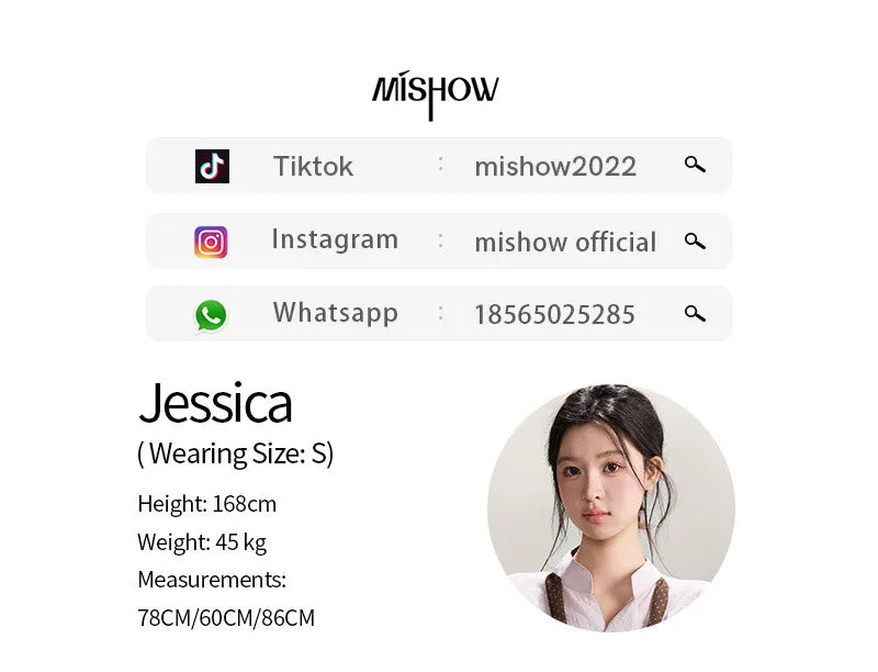 MISHOW Women's Asymmetric V Neck Shirts 2026 Spring Lapel Casual Loose Tie Cuffs Solid Shirt with Polka Dot Ribbon MXF108X1002