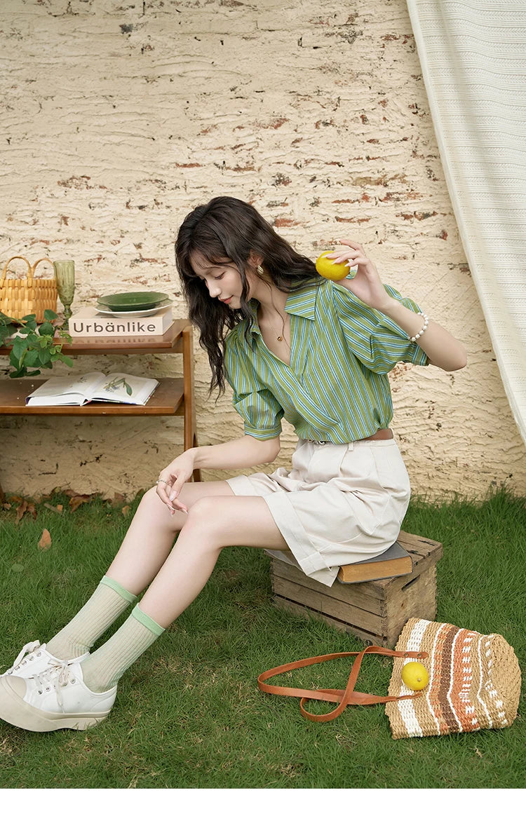 MISHOW Casual Solid Suit Short Pants for Women 2024 Summer High Waist Slim Straight Leg Pants Loose A-line Shorts MXD28K0647