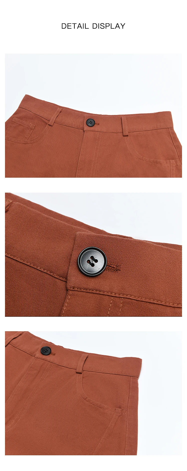 MISHOW Red Casual Shorts for Women 2024 Summer Korean Symmetrical Pocket High Waist Loose Straight Leg Short Pants MXD25K0679