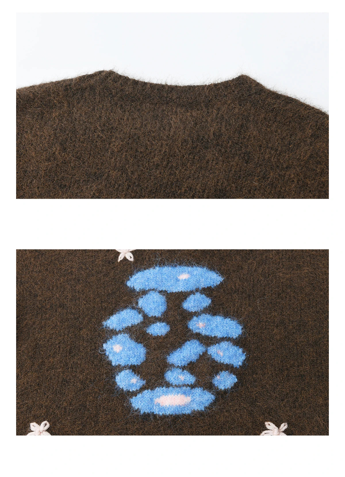 MISHOW Women's Lucky Bottle Jacquard Wool Warm Sweater 2025 Winter 3D Floral Color Block Retro Thickened Knitwear MXE91Z2840