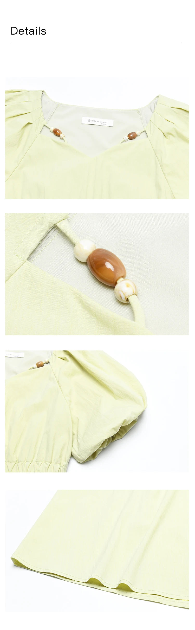 MISHOW French V-neck Bubble Sleeve Dress for Women Summer 2025 Elegant Waist Dress Back Green Waist Exposed Dresses MXD22L1825