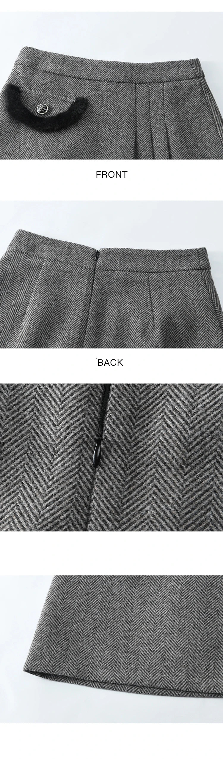 MISHOW Plaid Tweed Jacket Short Skirt Separately Women 2024 Winter Fashion Korean Collar Jacket Half Pleated Skirt MXD43W0442