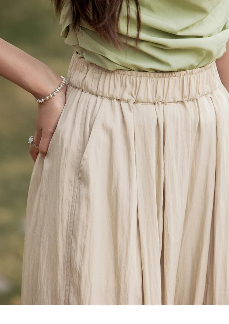 MISHOW Office Lady Summer Pants Women New 2025 Solid Loose High Waist Elastic Wide Cool Wide Leg Pant Female Slimming MXE31K0920