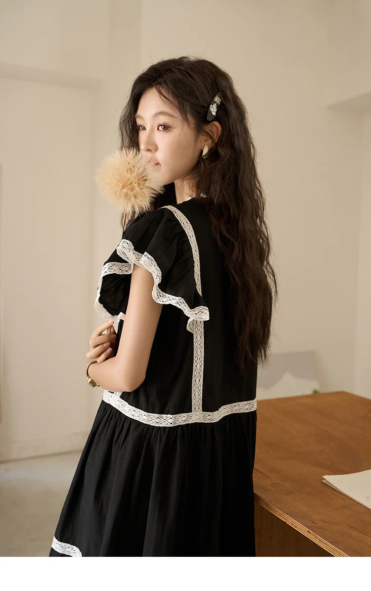 Mishow Lace Embroidery Flying Sleeve Dress MXC39L1562
