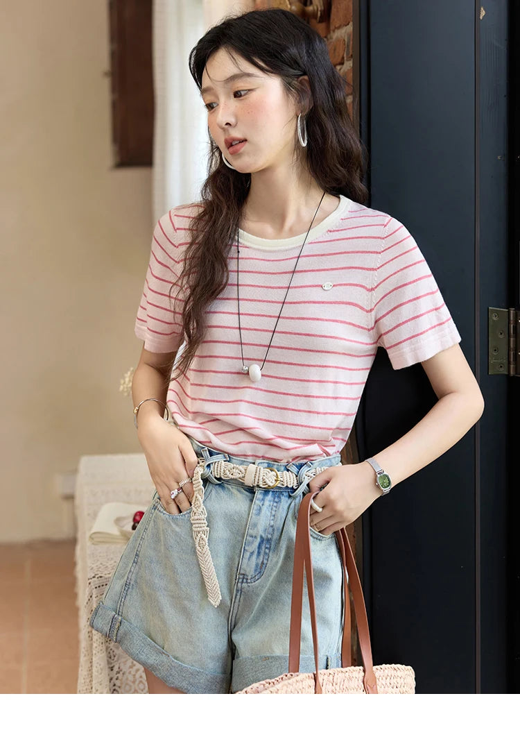 MISHOW Retro Light Blue Denim Shorts for Women Summer 2025 Fashion High Waist Washed Button Zipper Wide Leg Shorts MXE35K0944